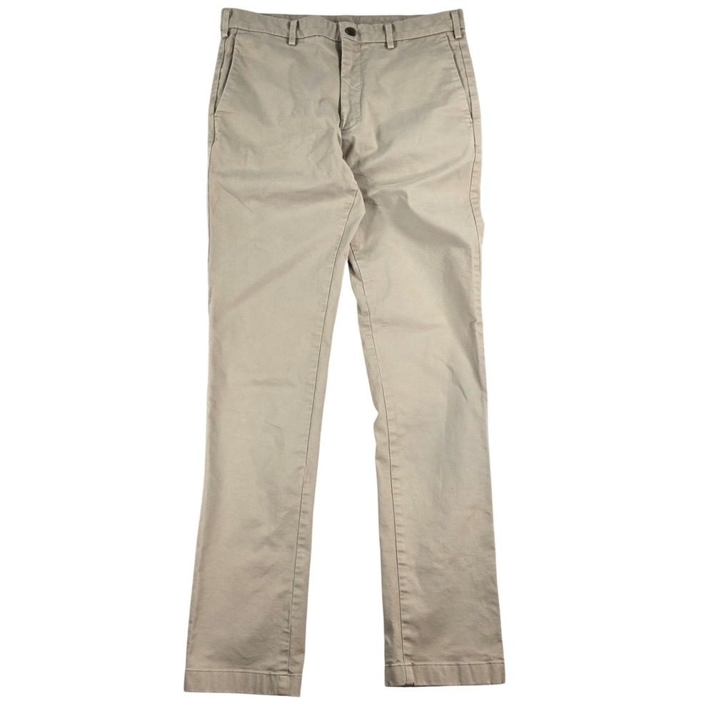 Uniqlo Slim Fit Chino Pants Khaki 32x34 Mens Cotton Spandex Trousers